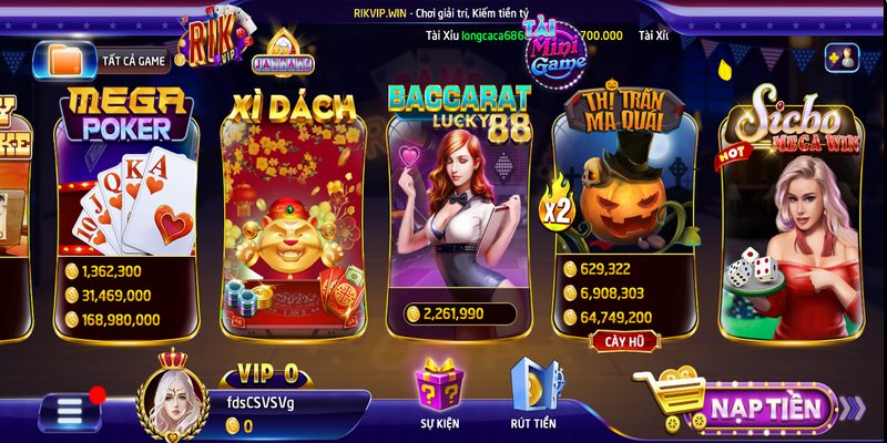 casino rikvip 3 Phần trăm thắng thưởng lớn ở mỗi game và thanh toán minh bạch