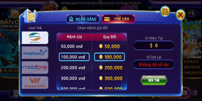 rut tien rikvip 3 Các bước rút tiền Rikvip trên thiết bị di động